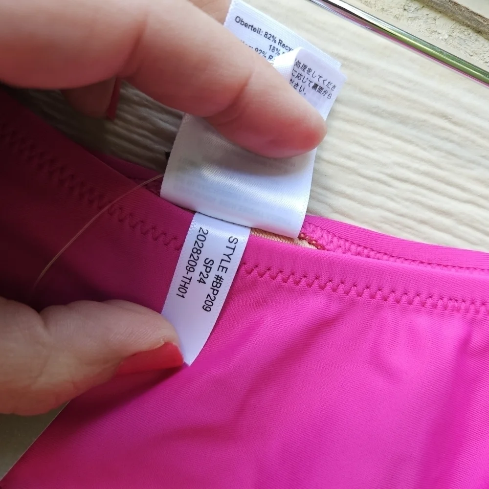 NWT J. Crew hot pink Heritage 1989 high-leg bikini bottom small
